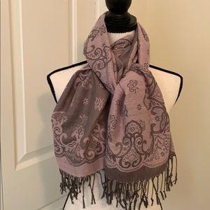 Lavender and Gray Pashmina - Reversible